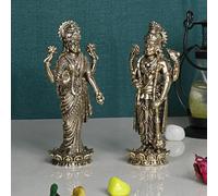 ARTVARKO Brass Vishnu Laxmi Murti Lord Bhagwan Vishnu Narayan Lakshmi Goddess Laxmi Statue Idol Murti (Light Weight Small Size 5x3x9.5 cm), SFLAXVIS165