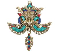 ARTVARKO Brass with Multicolor Stone Handwork Najar Raksha Kavach for Home Shop Office Nazar Battu Kawach Wall Hanging Negative Energy Killer Evil Eye Protector Batu Door Knocker