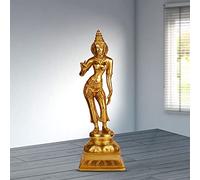 Artvarko Devi Uma Parvati Maa Standing Brass Murti Idol for Home Pooja Temple for Prosperity and Good Luck 12 Inches