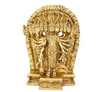 Artvarko Large Vishnu Krishna Astadhatu (8 Metals) Idol Virat Roop Hindu God Statue Brass Sculpture Diwali Decor Gift 11.5 Inches Weight 5.4 Kg