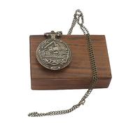 ARTVARKO Rail Bronze Antique Train Pocket Watch with Roman Number Dial with Wooden Box for Men and Women, Bronze, Standard, Classic, Bronze, Standard, Classic