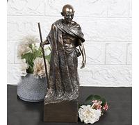 ARTVARKO Standing Mohandas Karamchand Gandhi Ji Idol Polyresin Statue Sculpture in Premium Cold Cast Bronze Showpiece for Home Office Décor Gift 11.5., RESGANDHIJI12IN