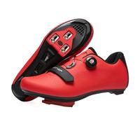 ARTVEP Mens Cycling Shoes Womens,Mountain Road Bikes Shoes Compatible Installation SPD/SPDSL/Look Delta/KEO Cleats,Indoor Cycling Shoes Compatible with Peloton Bike Shoes RED Size UK 4