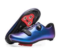 ARTVEP Mens Cycling Shoes Womens,Mountain Road Bikes Shoes Compatible Installation SPD/SPDSL/Look Delta/KEO Cleats,Indoor Cycling Shoes Compatible with Peloton Bike Shoes Blue Size UK 10