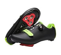 ARTVEP Mens Cycling Shoes Womens,Mountain Road Bikes Shoes Compatible Installation SPD/SPDSL/Look Delta/KEO Cleats,Indoor Cycling Shoes Compatible with Peloton Bike Shoes Green Black Size UK 10.5