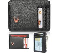 Artvibe Dark ID Leather Bat Wallet for Men - Superhero Face Eyes Cutout Card Holder for Men - Father’s Day, Birthday, Anniversary