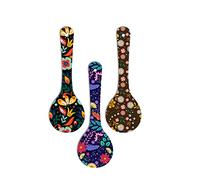 Artvibes Madhubani Art Wooden Wall Hanger Set Of 3, Length 13 Inches Height 20 Inches, Contemporary Traditional Style, Multicolor, Wall Mount, Ready To Hang