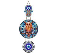 Artvibes Wood Owl Wall Hanging For Home Decor | Decoration | Livingroom | Modern Artworks Items | Peace Charm Accents | Door Entrance Decorative Hangings | Mdf Arts (Wh_8505N)