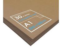 Artway A1 Corrugated Cardboard - Ideal for Arts and Crafts, Model Making, Displays and 3D Applications - 2mm Thick (E Flute/300gsm Kraft Outer Surface) - A1 (30 Sheets), brown
