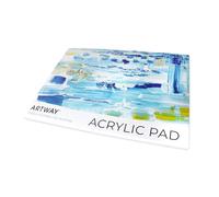 Artway A3 Acrylic Pad - 20 Sheets of 400gsm Pre-Primed Canvas-Feel Paper, Acid-Free Gummed Tear-Out, for Acrylic Painting, Mixed Media & Oil Studies