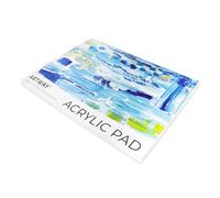 Artway A4 Acrylic Pad - 20 Sheets of 400gsm Pre-Primed Canvas-Feel Paper, Acid-Free Gummed Tear-Out, for Acrylic Painting, Mixed Media & Oil Studies