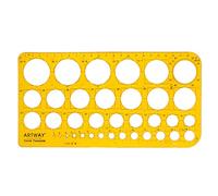 Artway Circle Template - Shatter Proof - 36 Metric Circles and a 22cm Ruler
