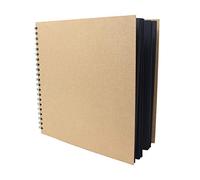 Artway Enviro - Spiral Bound Square Black Card Sketchbook - 285mm - 60 Sides/30 Pages of Recycled 270gsm Black Card - 100% Recycled Sketchbook / Scrapbook