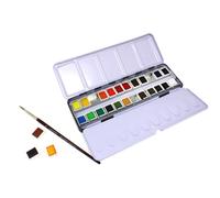 Artway Watercolour Paint Set - 24 Half Pans with brush