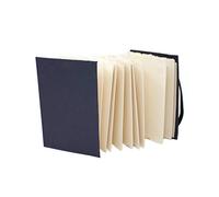 Artway Indigo - Cotton Rag Paper Sketchbook - Concertina A6 Portrait - 40 Sides/20 Pages of 250gsm Mid Texture 100% Cotton Rag Paper - 100% Handmade, White