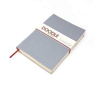 Artway Indigo Doodle - Ash Grey Leather Sketchbook/Notebook - 175mm x 125mm - 164 Sides/82 Pages of 150gsm Cartridge Paper