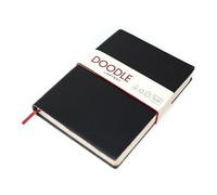 Artway Indigo Doodle - Black Leather Sketchbook/Notebook - 175mm x 125mm - 164 Sides/82 Pages of 150gsm Cartridge Paper