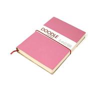 Artway Indigo Doodle - Candy Pink Leather Sketchbook/Notebook - 175mm x 125mm - 164 Sides/82 Pages of 150gsm Cartridge Paper