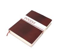 Artway Indigo Doodle - Chestnut Brown Leather Sketchbook/Notebook - 175mm x 125mm - 164 Sides/82 Pages of 150gsm Cartridge Paper