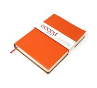 Artway Indigo Doodle - Mandarin Orange Leather Sketchbook/Notebook - 175mm x 125mm - 164 Sides/82 Pages of 150gsm Cartridge Paper