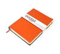 Artway Indigo Doodle - Mandarin Orange Leather Sketchbook/Notebook - 175mm x 125mm - 164 Sides/82 Pages of 150gsm Cartridge Paper
