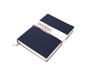 Artway Indigo Doodle - Navy Blue Leather Sketchbook/Notebook - 175mm x 125mm - 164 Sides/82 Pages of 150gsm Cartridge Paper