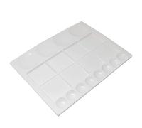 Artway Large Rectangular Painting Palette with Mixing Wells - 325mm x 250mm - Plastic Painting Palette for Watercolour, Gouache, Oil and Acrylic Paints - White
