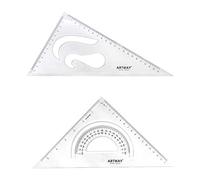 Artway Plastic Set Square Pack (2) - 45 & 60 degree angles