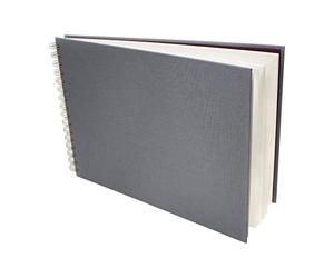 Artway - Spiral Bound A4 Sketchbook - Landscape - 60 Sides/30 Pages of 240gsm Paper - Premium Grey Hardback Sketchbook