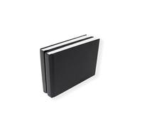 Artway Studio - Casebound A6 Sketchbook - Landscape - 92 Sides/46 Pages of 170gsm Cartridge Paper - Black Hardback Sketchbook (Twin Pack)