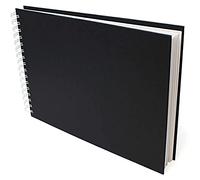 Artway Studio - Spiral Bound A4 Sketchbook - Landscape - 96 Sides/48 Pages of 170gsm Cartridge Paper - Black Hardback Sketchbook