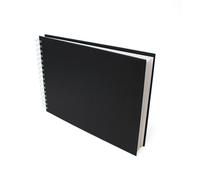 Artway Studio - Spiral Bound A3 Sketchbook - Landscape - 96 Sides/48 Pages of 170gsm Cartridge Paper - Black Hardback Sketchbook