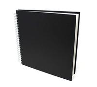 Artway Studio - Spiral Bound Square Sketchbook - 285mm - 96 Sides/48 Pages of 170gsm Cartridge Paper - Black Hardback Sketchbook