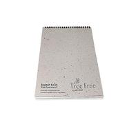 Artway Tree Free - Spiral Bound A4 Cotton Rag Paper Sketchbook - White - 40 Sides/20 Pages of 250gsm 100% Cotton Rag Paper - 100% Recycled Tree Free Sketchbook