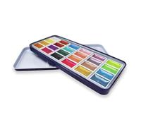 Artway Watercolour Paint Set - Shimmer - 24 Full Pans - A range of metallic and pearlescent colours perfect for watercolour painting