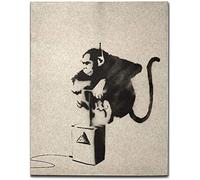 Artwork Banksy Street Graffiti Monkey poster Wall Decor Black and white monkey Canvas Painting Home Decorative Drawing 30x40cm/11.8"x15.7" Frameless18