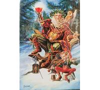 Artwork by Briar Christmas Yule Card 'Festive Druid'