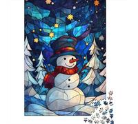 Artwork Christmas Snowman Paper Jigsaw Puzzles for Adults 1000 Piece Rectangular Puzzle for Adults Game 1000pcs (38x26cm)