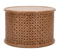 Artwork Coffee Table - Mango Wood - L70 x W70 x H45 cm Indian Hub Brown One Size