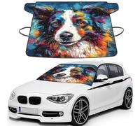 Artwork Featuring The Smiling Print Car Windshield Cover For Ice And Snow Universal Fit For Most Cars Multifuntional Ice Protector Keep Snow Frost Off