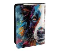 Artwork Featuring The Smiling Printed Passport Holder,Travel Pu Leather Passport Cover Case Organiser for Men Women,6.5 Inch