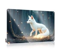 Artwork Funny Sign Rustic Letters | A Glowing White Fox Stands In A Mystical Forest. Retro Metal Wall Decor For Longhorn Home(30X40CM)