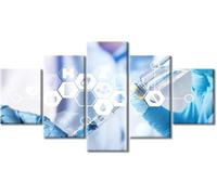 Artwork The Picture Canvas Print Wall Art Painting For Home Decor 5 Piece Medical Clinical Laboratory Canvas Prints Image Hd Poster/With Frame 150 X 80 Cm For Living Room Hotel Restauran-1733240615