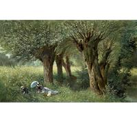ARTXLXXBN Famous Art Print Poster Vintage Wall Art A.allonge in the Meadow by Auguste Allonge Canvas Art Poster for Home Decor 60x90cm