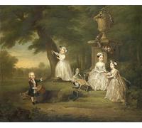 ARTXLXXBN Famous Art Print Poster Vintage Wall Art a Children's Tea Party by William Hogarth Canvas Art Poster for Home Decor 60x90cm