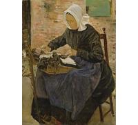 ARTXLXXBN Famous Art Print Poster Vintage Wall Art A Dutch Lace-Maker by Max Liebermann Canvas Art Poster for Home Decor 60x90cm