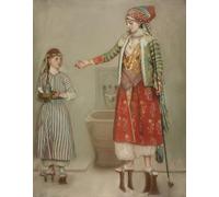 ARTXLXXBN Famous Art Print Poster Vintage Wall Art a Lady in Turkish Costume with Her Servant At the Hammam Mid of the Th Cen by Jean Étienne Liotard Canvas Art Poster for Home Decor 60x90cm