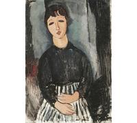 ARTXLXXBN Famous Art Print Poster Vintage Wall Art a Servant in a Striped Apron by Amedeo Modigliani Canvas Art Poster for Home Decor 60x90cm