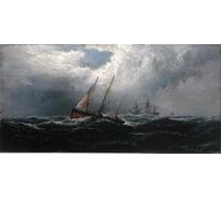 ARTXLXXBN Famous Art Print Poster Vintage Wall Art After a Gale-wrecker by Famous Painter Canvas Art Poster for Home Decor 60x90cm