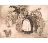 ARTXLXXBN Famous Art Print Poster Vintage Wall Art All Stood Amazed Scene by Arthur Rackham Canvas Art Poster for Home Decor 60x90cm